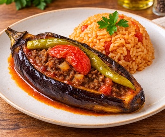 Karnıyarık & Domatesli Pilav (Glütensiz) görseli