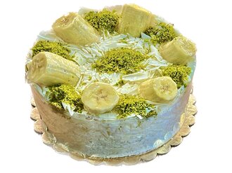 Beyaz Muzlu Fıstıklı Pasta (3-4 Kişilik) görseli