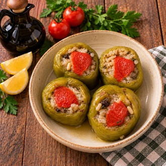 Duble Spesiyal Zeytinyağlı Biber Dolması (Glutensiz-vegan) görseli
