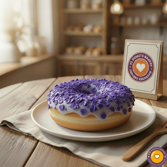Yaban Mersini Dolgulu Donut görseli