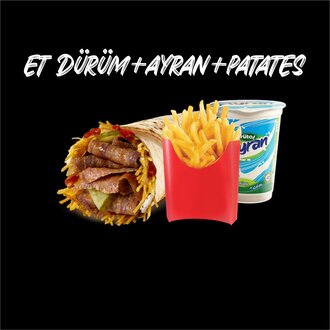 Et Döner Dürüm & Patates Kızartması & Ayran Menü görseli