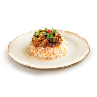 Pilav Üstü Etsiz Patlıcan Musakka görseli