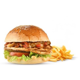 Köz Patlıcanlı Tavuk Burger Menü görseli
