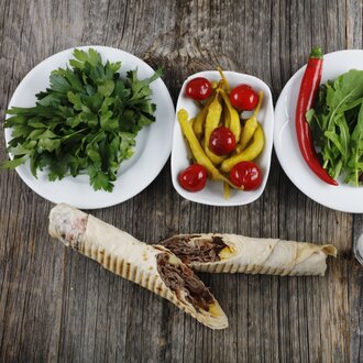 Double Közde Yaprak Et Döner Dürüm (150 G) görseli