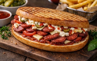 Ayvalık Ekmeğine Sucuk Ekmek görseli