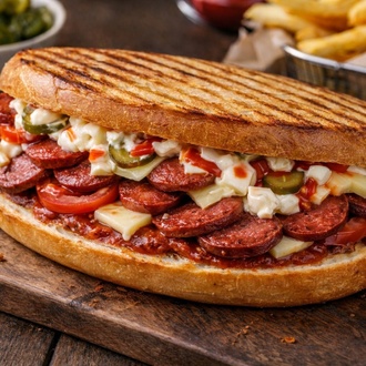 Ayvalık Ekmeğine Sucuk Ekmek görseli