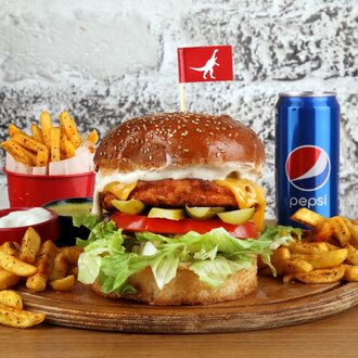 Chicken  Cheese Burger Menü görseli