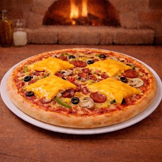 Cheddarlı Karışık Pizza (Orta) görseli