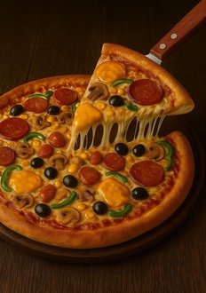 Cheddarlı Karışık Pizza (Büyük) görseli