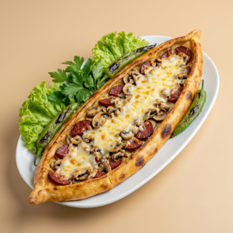 Mantarlı Sucuklu Pide görseli