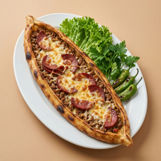 Kıymalı Kaşarlı Sucuklu Pide görseli