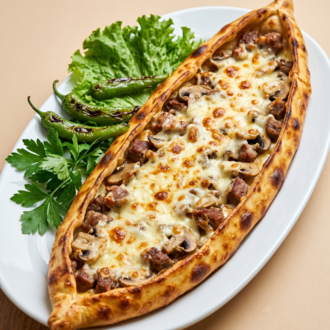 Kavurmalı Mantarlı Kaşarlı Pide görseli
