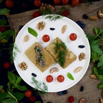 Kızarmış Mantarlı Krep ( блины с жареными грибами ) görseli