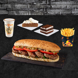 Dört Dörtlük Tam Porsiyon Ekmek Arası Köfte Menü görseli