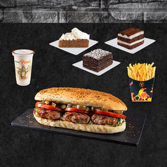 Dört Dörtlük Yarım Porsiyon Ekmek Arası Köfte Menü görseli