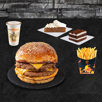 Dört Dörtlük Çift Köfte Burger Menü görseli