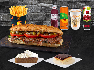 Dört Dörtlük Yarım Porsiyon Ekmek Arası Döner Menü görseli