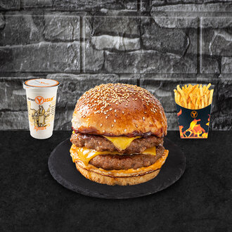 Çift Köfte Burger Patatesli Menü görseli