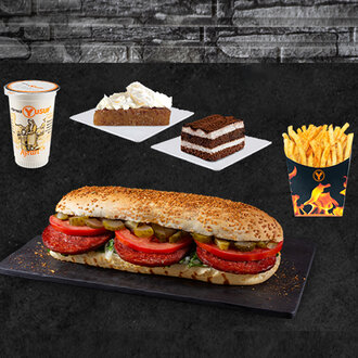 Dört Dörtlük Yarım Porsiyon Ekmek Arası Sucuk Menü görseli