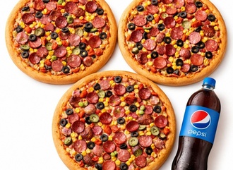 3'Lü Büyük Boy Pizza Menü görseli