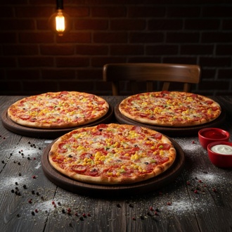 3'Lü Karışık Pizza (Orta) Menü görseli