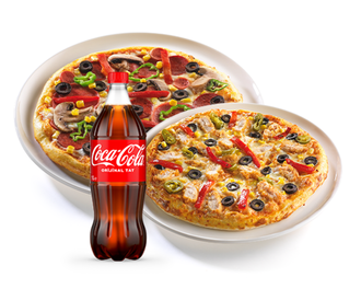2 Büyük Boy Pizza Litre İçecek görseli