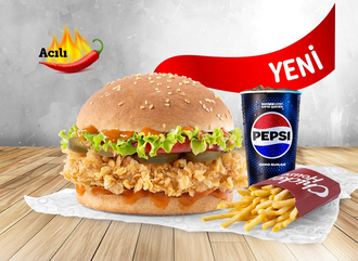Chili Chicken Burger Menü (Acılı) görseli