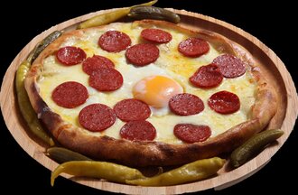 Sucuklu Kaşarlı Pide (Açık) (Yuvarlak) görseli