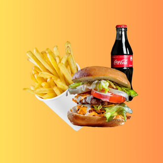 Hamburger + Patates Kızartması + İçecek görseli