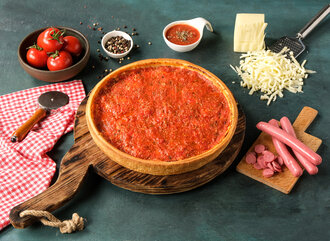 Sosisli Derin Tava Pizza (Büyük Boy) görseli