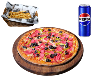 Salamlı Sosisli Pizza (Orta) görseli
