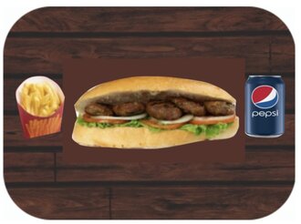 Yarım Ekmek Arası Köfte (3 Adet) & Kutu İçecek Menü görseli