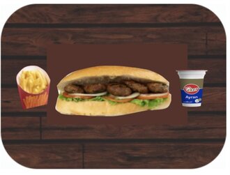 Tam Ekmek Arası Izgara Köfte (5 Adet) & Ayran Menü görseli