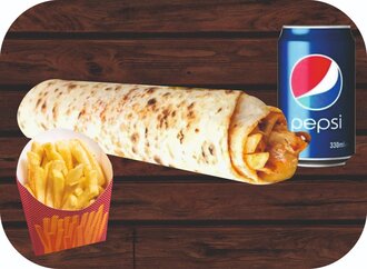 Kaşarlı Tavuk Döner Dürüm & Kutu İçecek Menü görseli