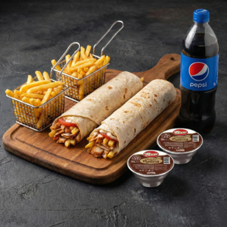 Süper Maxi 2'Li Dürüm 1 Litre Pepsi Menü görseli
