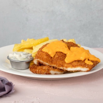 Cheddar Soslu Chicken Şinitzel görseli