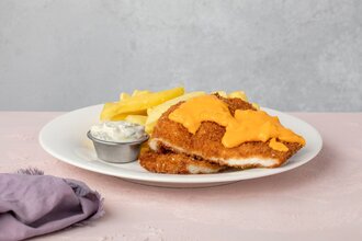 Cheddar Soslu Chicken Şinitzel görseli