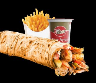 Tavuk Döner Dürüm (1,5 Porsiyon) & Ayran Menü görseli