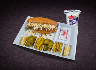 Ekmek Kaşarlı Biftek Tantuni+ayran görseli
