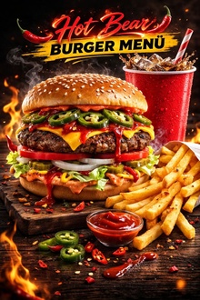 Hot Bear Burger Menü görseli