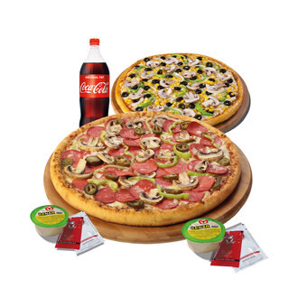 2 Adet Küçük Boy Pizza + 1L. İçecek + Sos ( 294 + 294) görseli