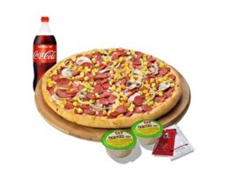 Büyük Boy Pizza + 1 L. İçecek + 2 Adet Sos görseli