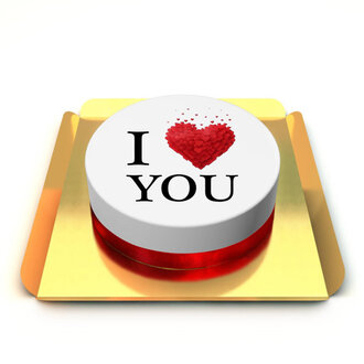 Love You Temalı Çikolatalı Pasta (10 Dilim) görseli