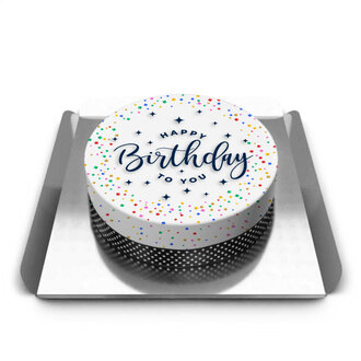 Parça Çikolatalı Happy Birthday Pasta (10 Dilim) görseli