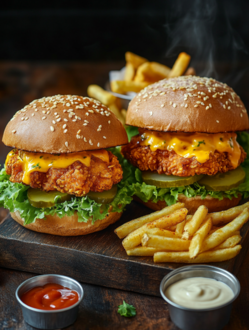 2'Li Çıtır Tavuk Hamburger görseli