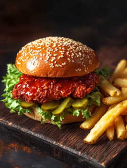 Burning Çıtır Tavuk Burger (Acılı) görseli