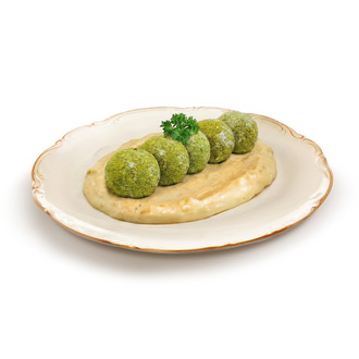 Beğendi Yatağında Sebzeli Falafel görseli