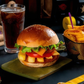 Double Kaşarlı Tavuk Burger görseli