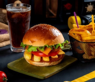 Double Kaşarlı Tavuk Burger Menü görseli