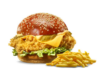 Cheddar Soslu Chicken Burger görseli